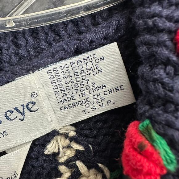 Vintage Eagles Eye Womens Cardigan Sweater Size S Americana Flag Patriotic Quilt - Picture 4 of 8